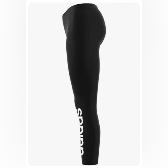 Adidas Women’s Essential Linear Tights Leggings Multi Sport Black White (DP2386) - Picture 2 of 3